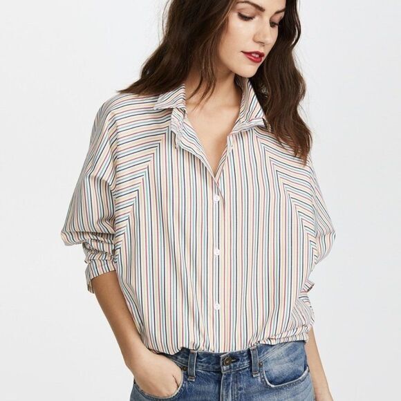 NWT Petersyn Bromley striped button down linen shirt - Picture 15 of 16